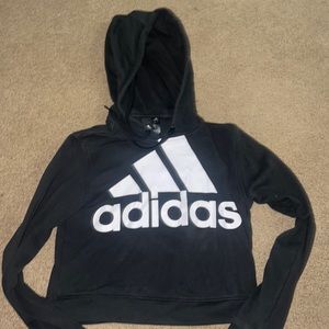 Adidas black cropped sweatshirt